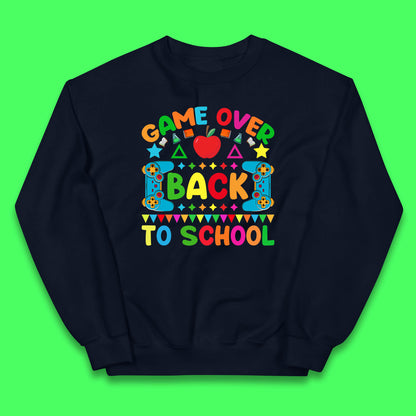 Game Over Back To School Gaming Lover Kids Gift Colorful Retro Kids Costume Kids Jumper