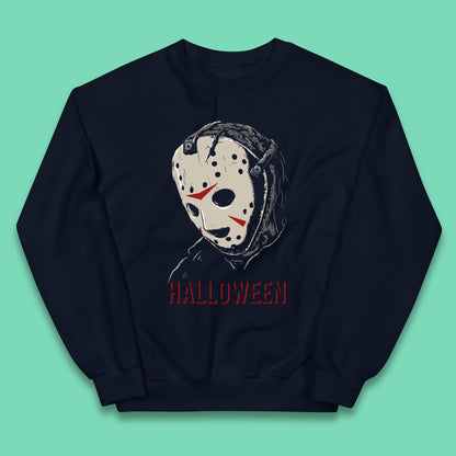 Jason Voorhees Face Mask Halloween Friday The 13th Horror Movie Character Kids Jumper