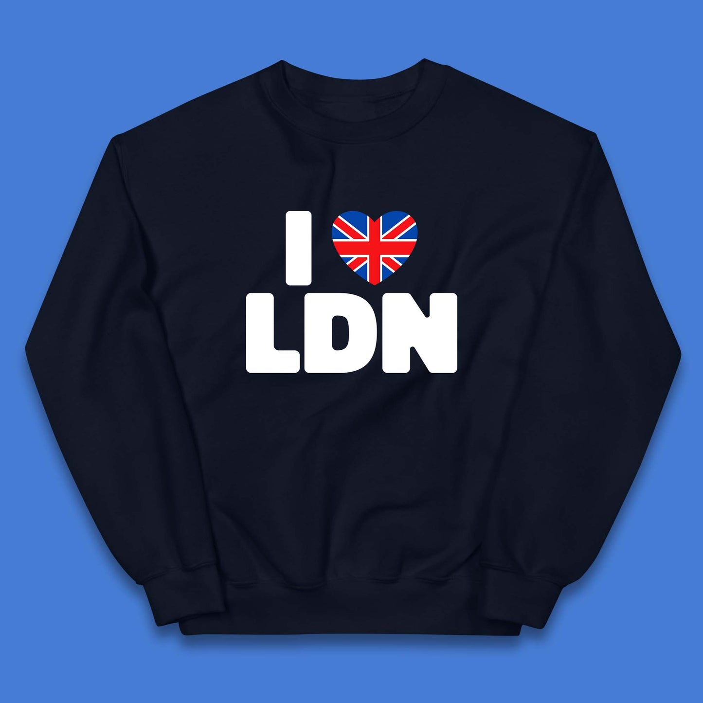 I Love LDN UK United Kingdom British England I Love London Kids Jumper