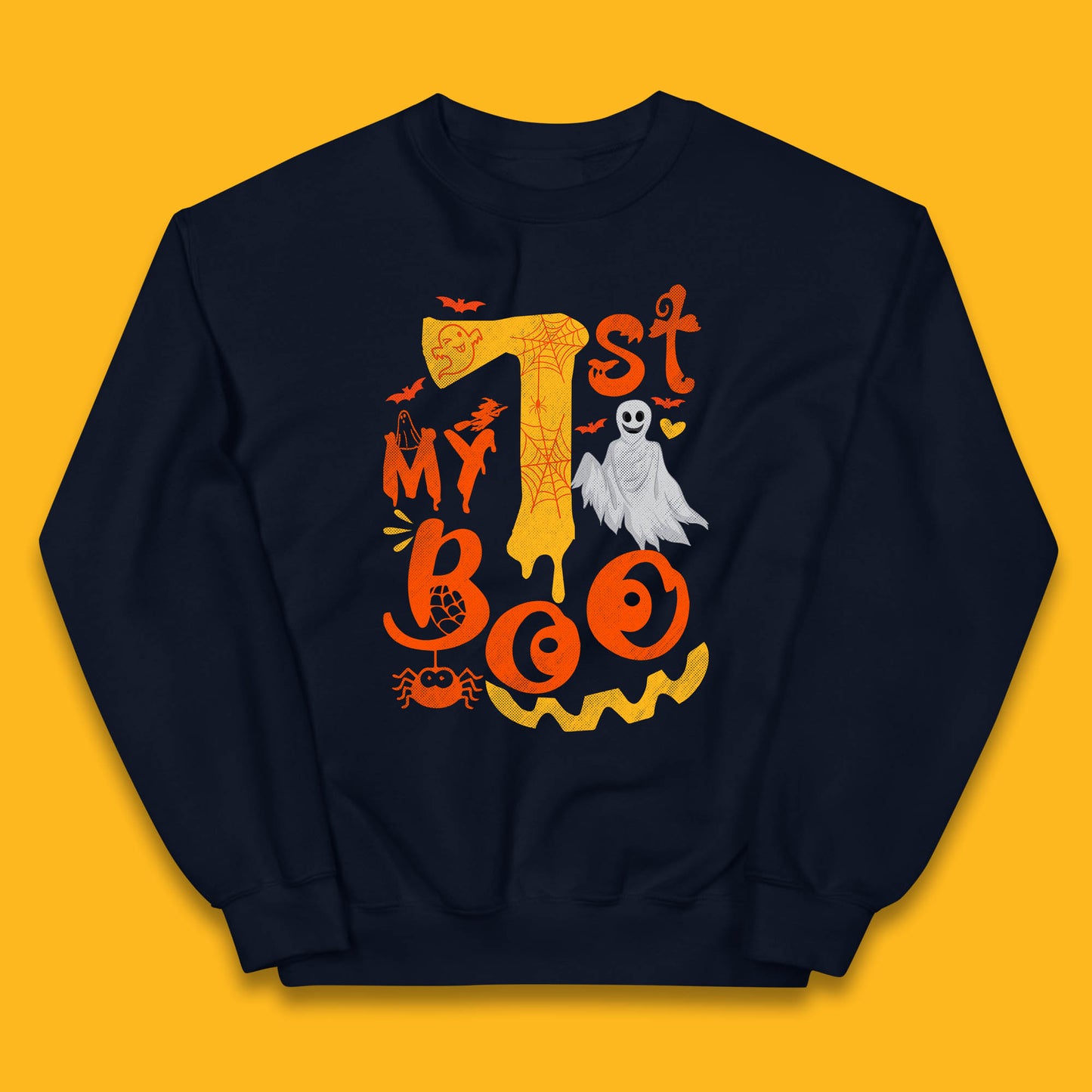 My 1st Boo Halloween Horror Scary Boo Ghost Creepy Spooky Season Kids Jumper