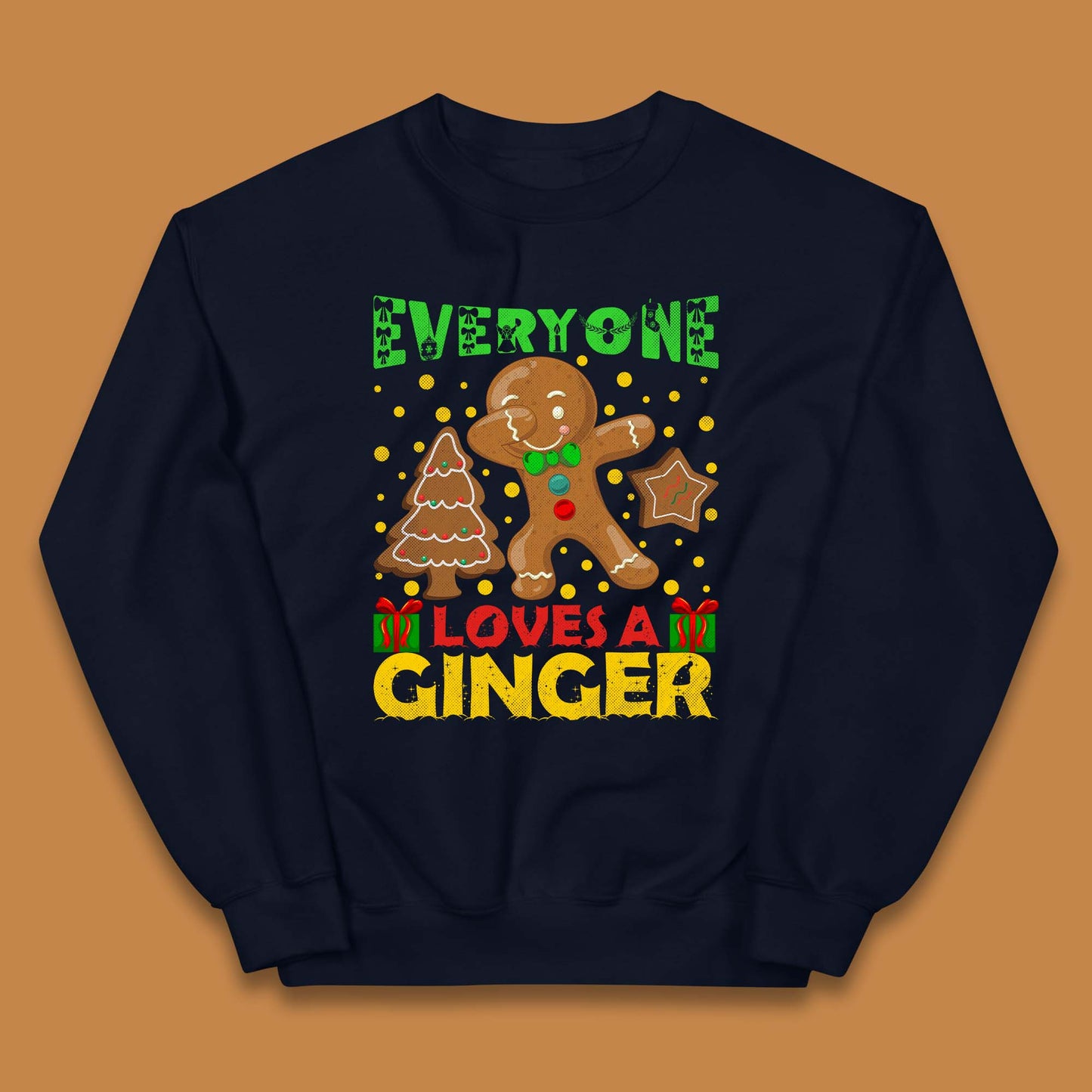 Dabbing Gingerbread Christmas Kids Jumper