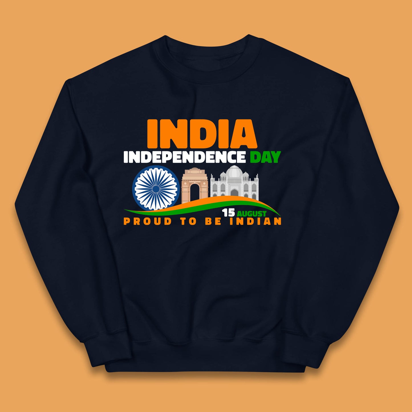 India Independence Day 15th August Proud To Be Indian Famous Monuments Of India Kids Jumper