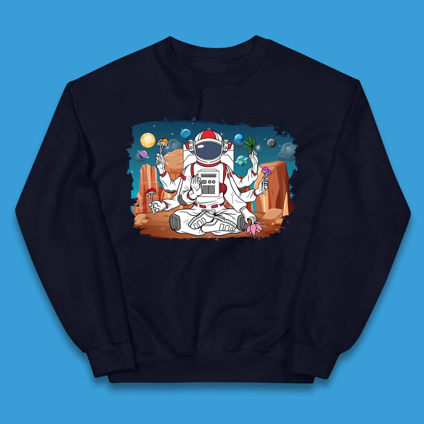 Meditating Astronaut Yoga Kids Jumper