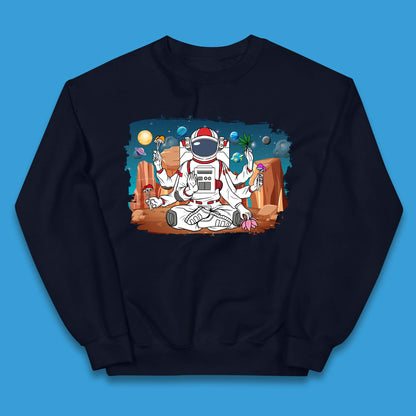 Meditating Astronaut Yoga Kids Jumper