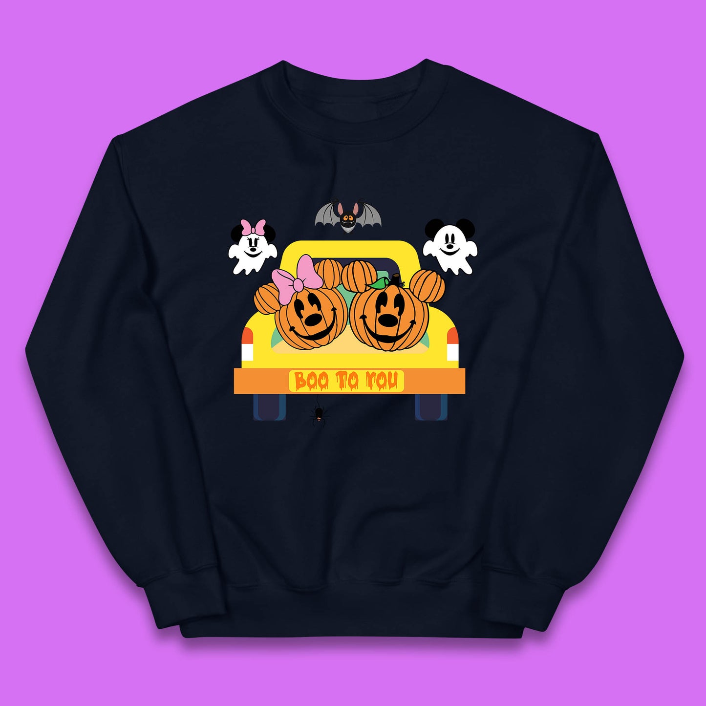 Disney Halloween Mickey Minnie Mouse Pumpkin Ghost Boo To You Horror Scary Disney Trip Kids Jumper