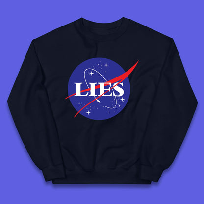 NASA Lies Logo Parody Kids Jumper