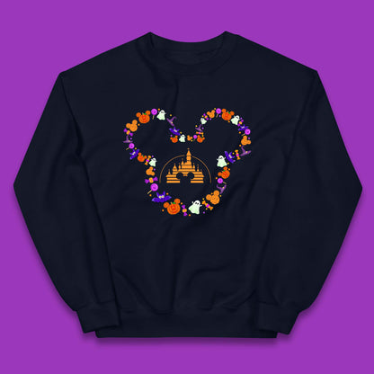 Disney Halloween Mickey Mouse Head Disney Castle Halloween Elements Horror Scary Kids Jumper