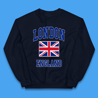 London England Flag Great Britain United Kingdom Uk Union Jack Souvenir British Flag Kids Jumper