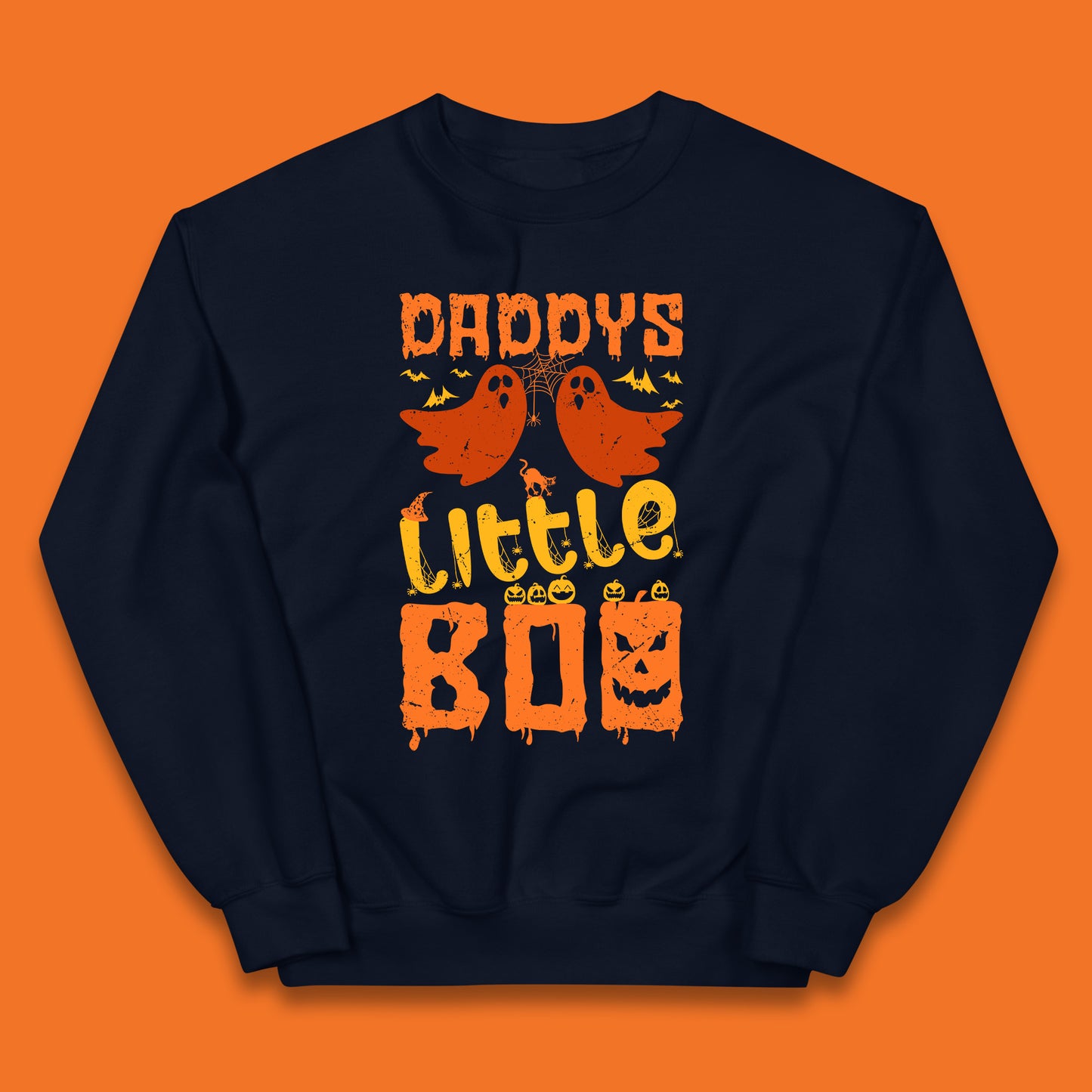 Daddy's Little Boo Funny Halloween Little Boo Ghost Kids Jumper