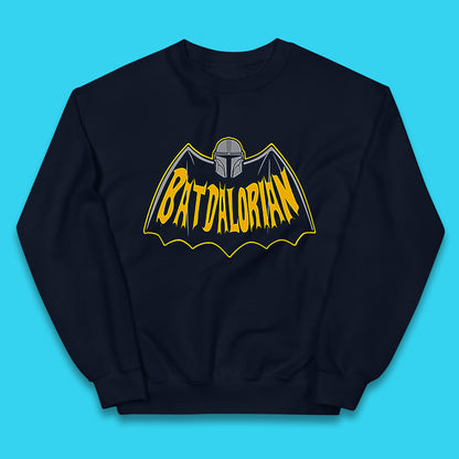 Batdalorian Star Wars The Mandalorian Or Mando X Batman Parody Fictional Characters Kids Jumper