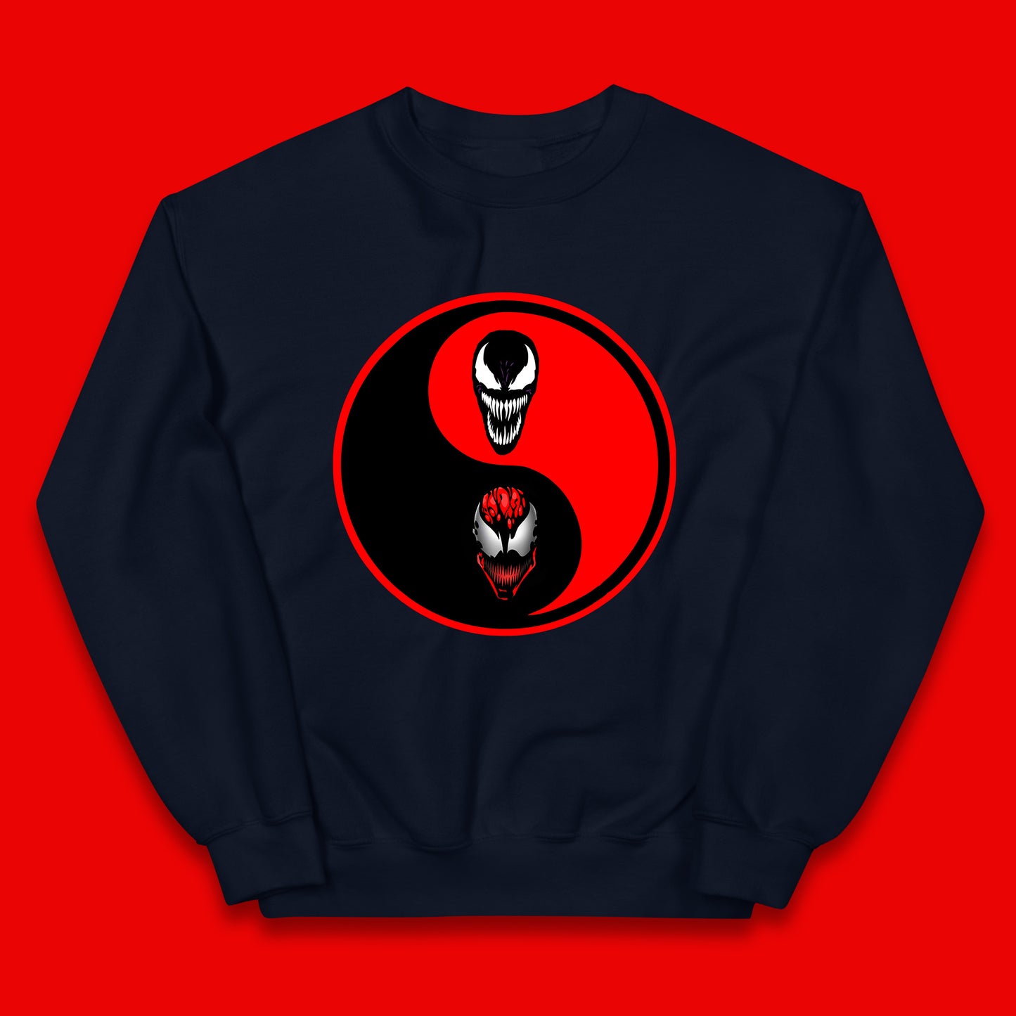 Marvel Comics Carnage And Venom Fictional Movie Character Anime Yin Yang Spoof Kids Jumper