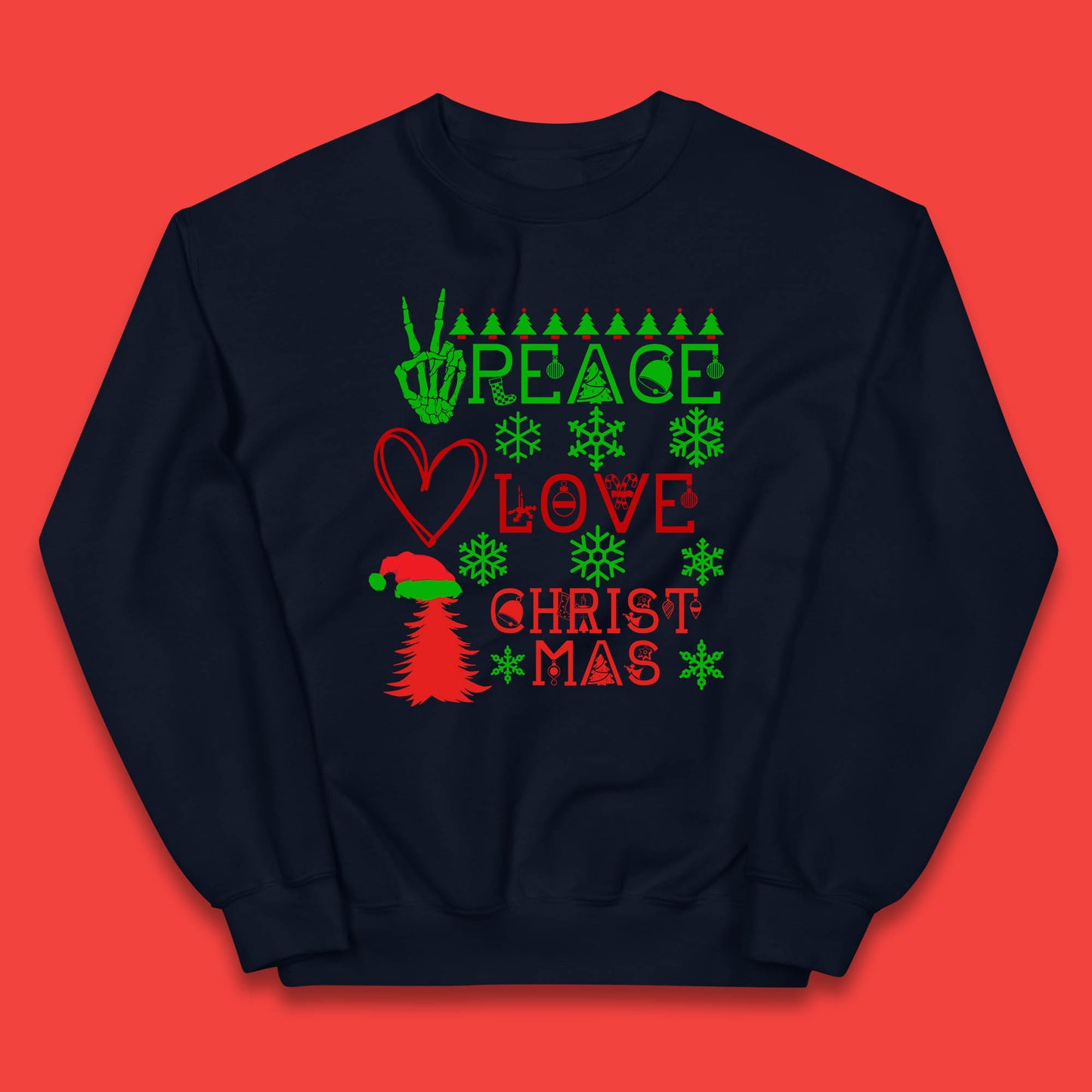 peace love christmas sweater