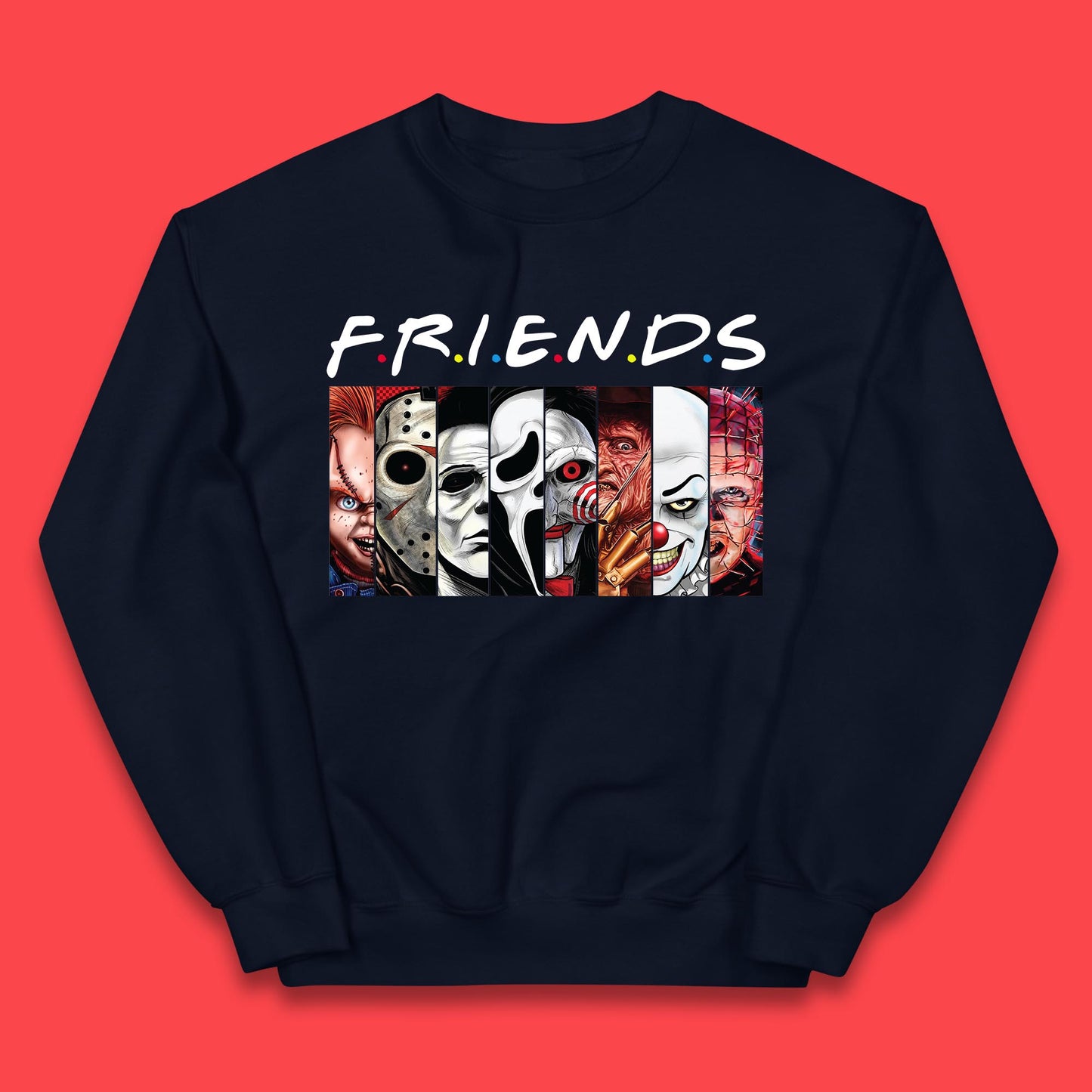 Halloween Friends Horror Movie Characters Killers Scary Friends Kids Jumper