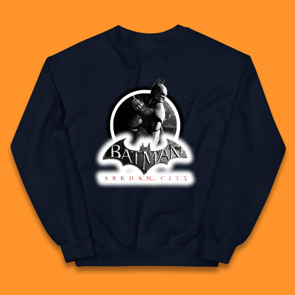 Batman Arkham City Action Adventure Game Batman Basic Logo DC Comics Superhero Gamer Kids Jumper