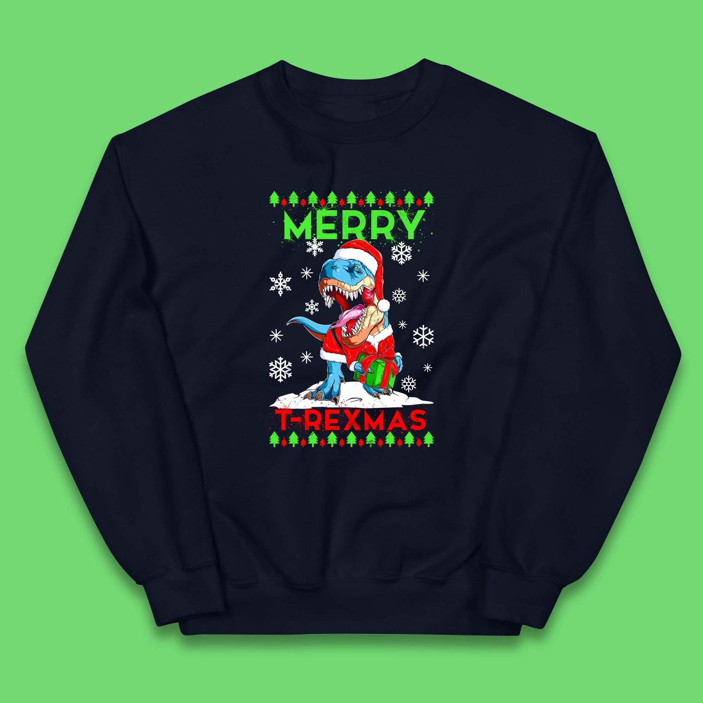 merry t rexmas christmas dinosaur jumper