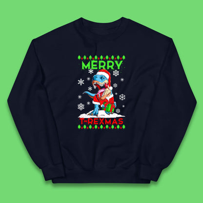 merry t rexmas christmas dinosaur jumper
