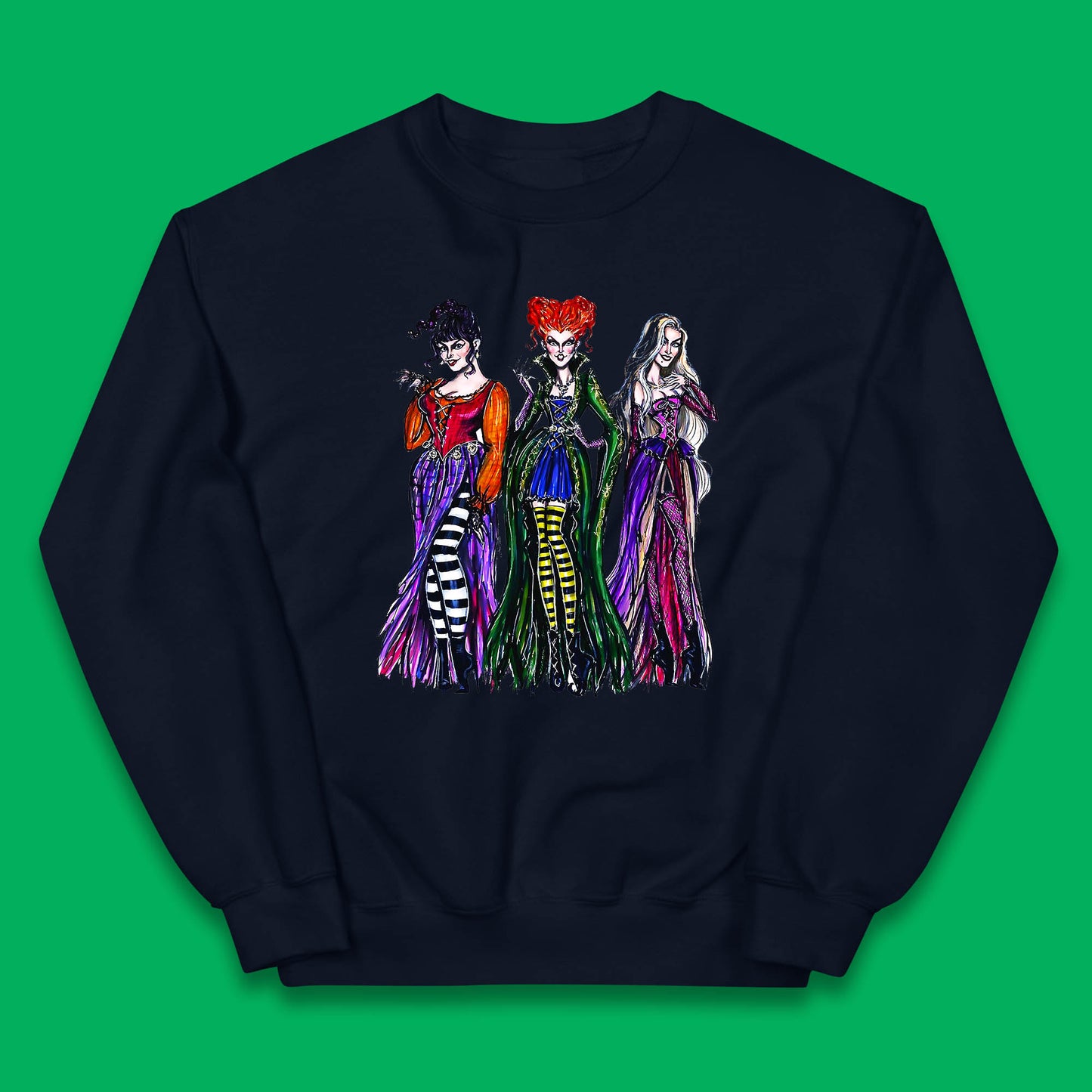 Halloween The Sanderson Sisters From Hocus Pocus Vintage Halloween Witches Kids Jumper