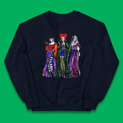 Halloween The Sanderson Sisters From Hocus Pocus Vintage Halloween Witches Kids Jumper