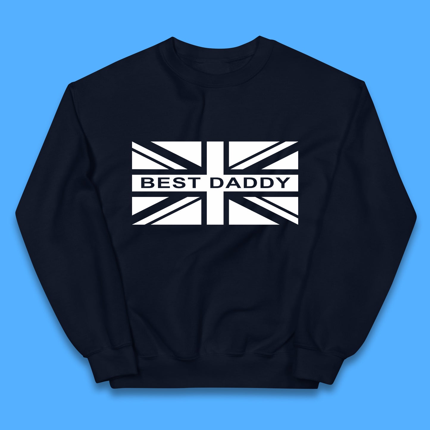 Best Daddy Vintage Union Jack Great Britain United Kingdom England Flag Patriotic Dad Father's Day Kids Jumper