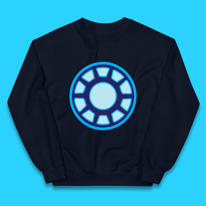 Iron Man Logo Superhero Iron Man ARC Reactor Hook Loop Tactics Morale Tony Stark Avengers Movie Kids Jumper