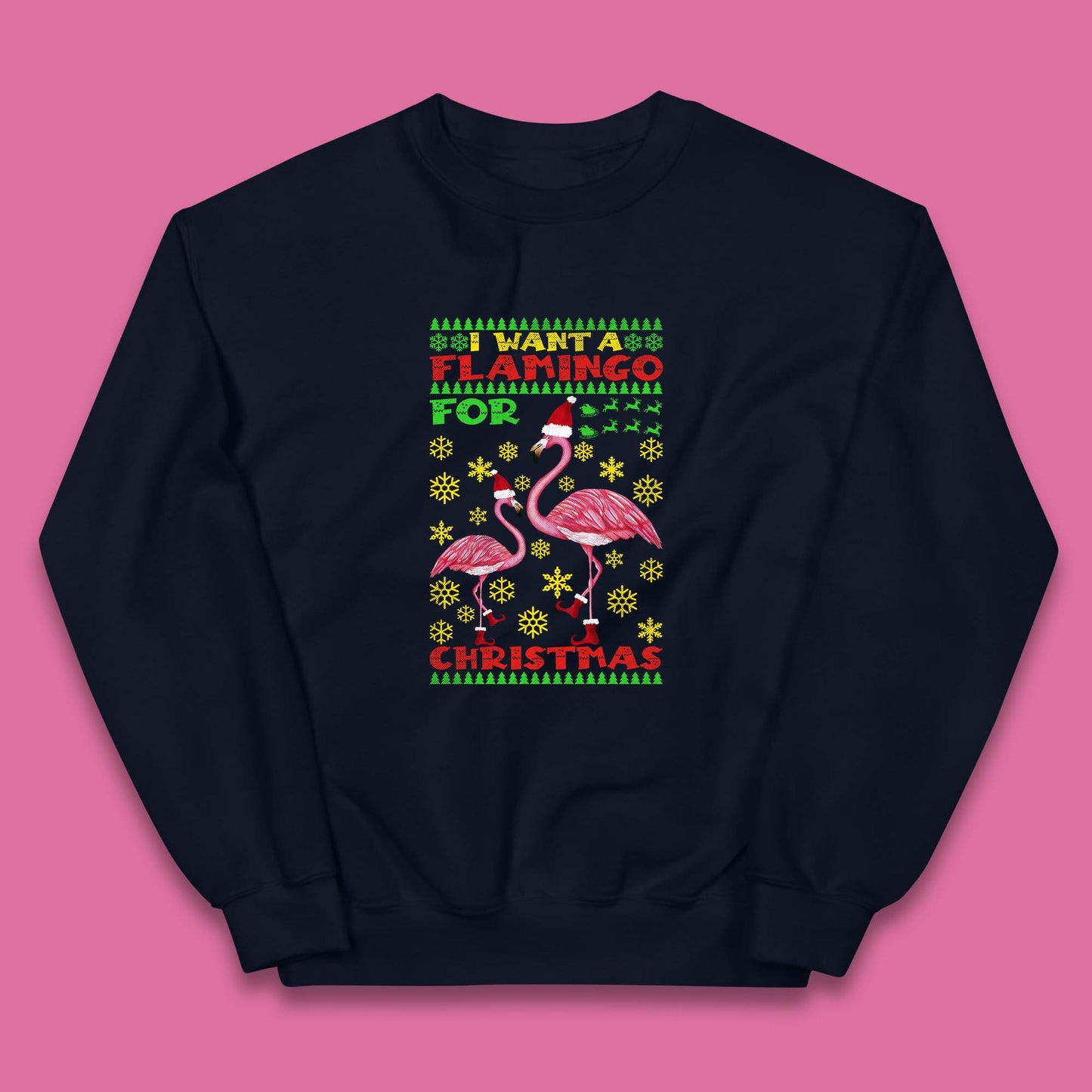 flamingo christmas jumper