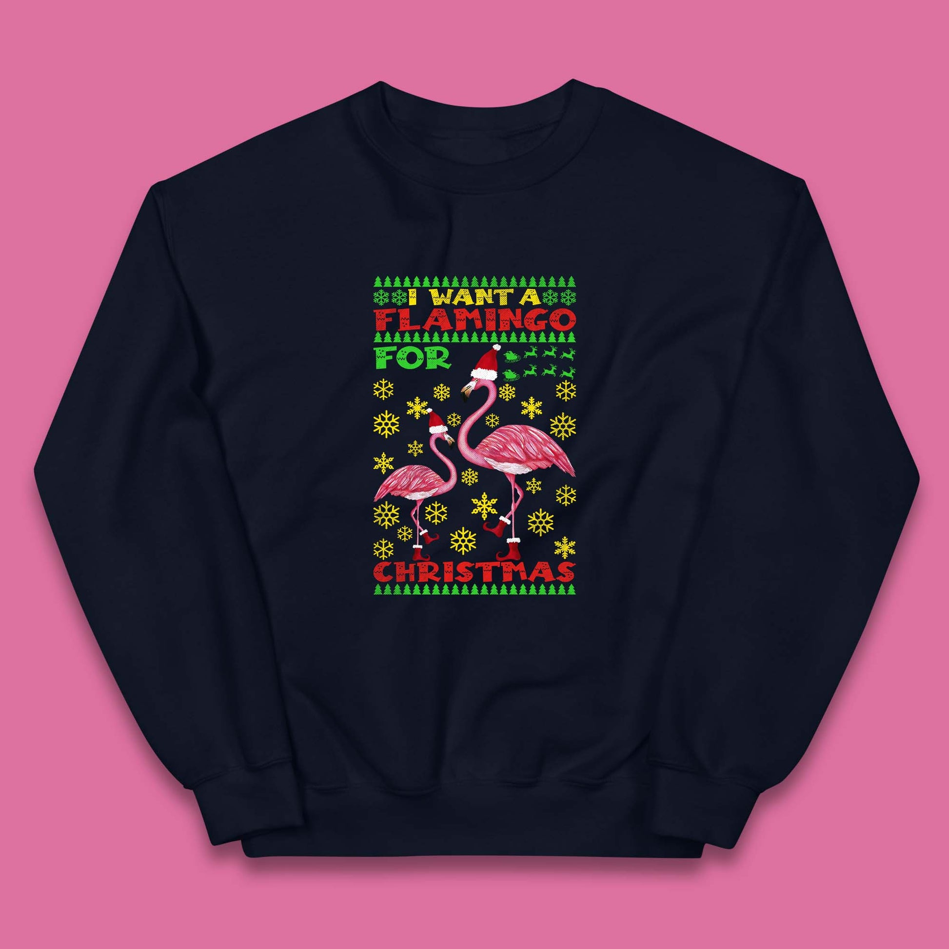 flamingo christmas jumper
