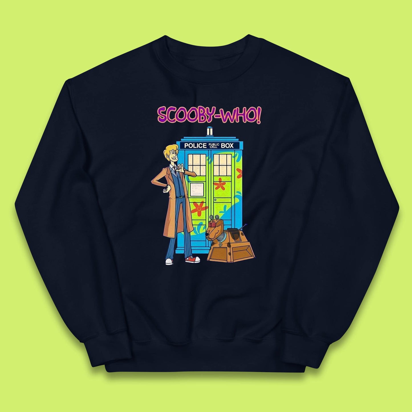 Scooby-Who Police Public Call Box  Scooby-Doo Doctor Who Tardis Police Box Kids Jumper