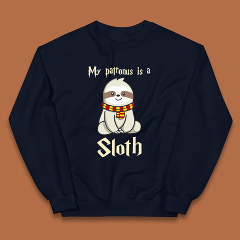 My Patronus Is A Sloth Harry Potter Sloth Funny Magical Wizard And Sloth Lover Lazy Days Humorous Kids Jumper