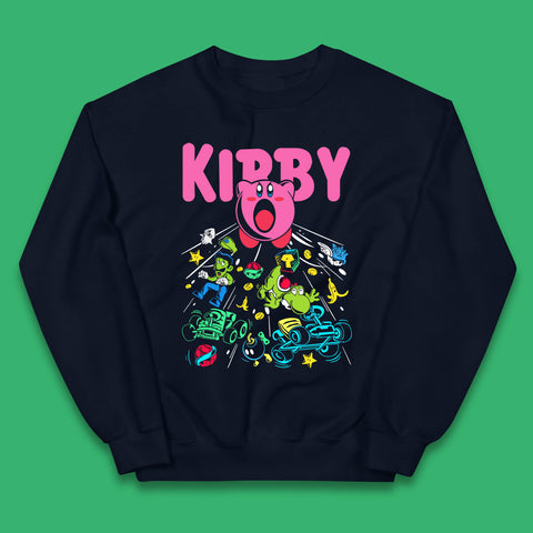 Kirby Consume Karting Mario Kart Ghost Band Heavy Metal Kirby Retro Gaming Kids Jumper