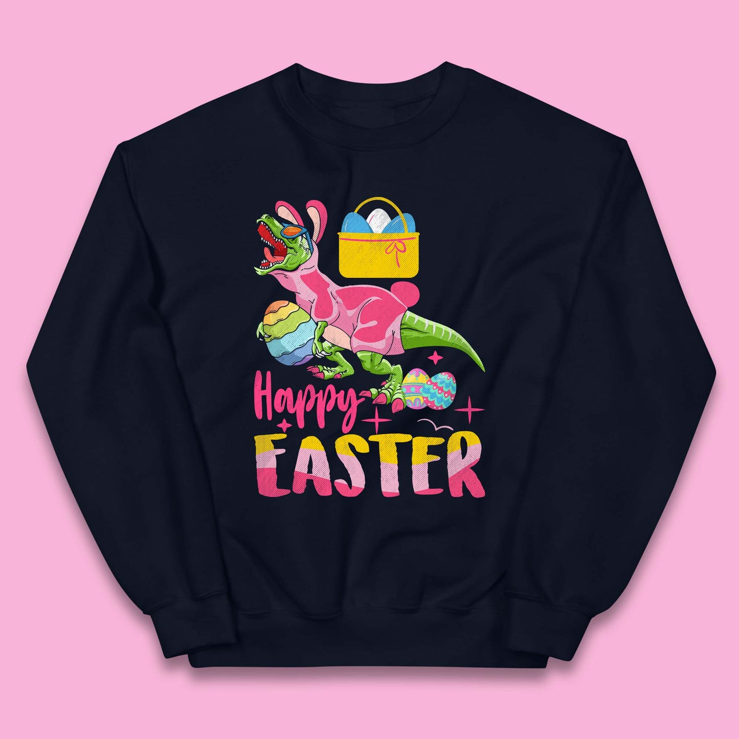 Happy Dinosaur Easter Kids Jumper