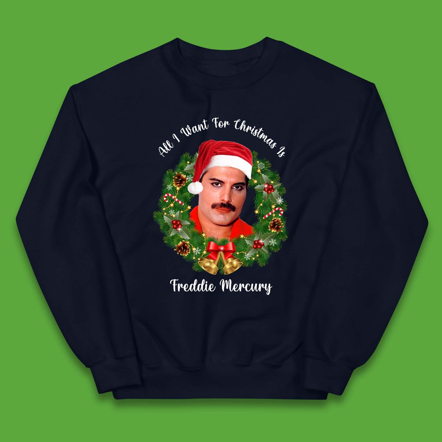 Freddie Mercury Christmas Kids Jumper