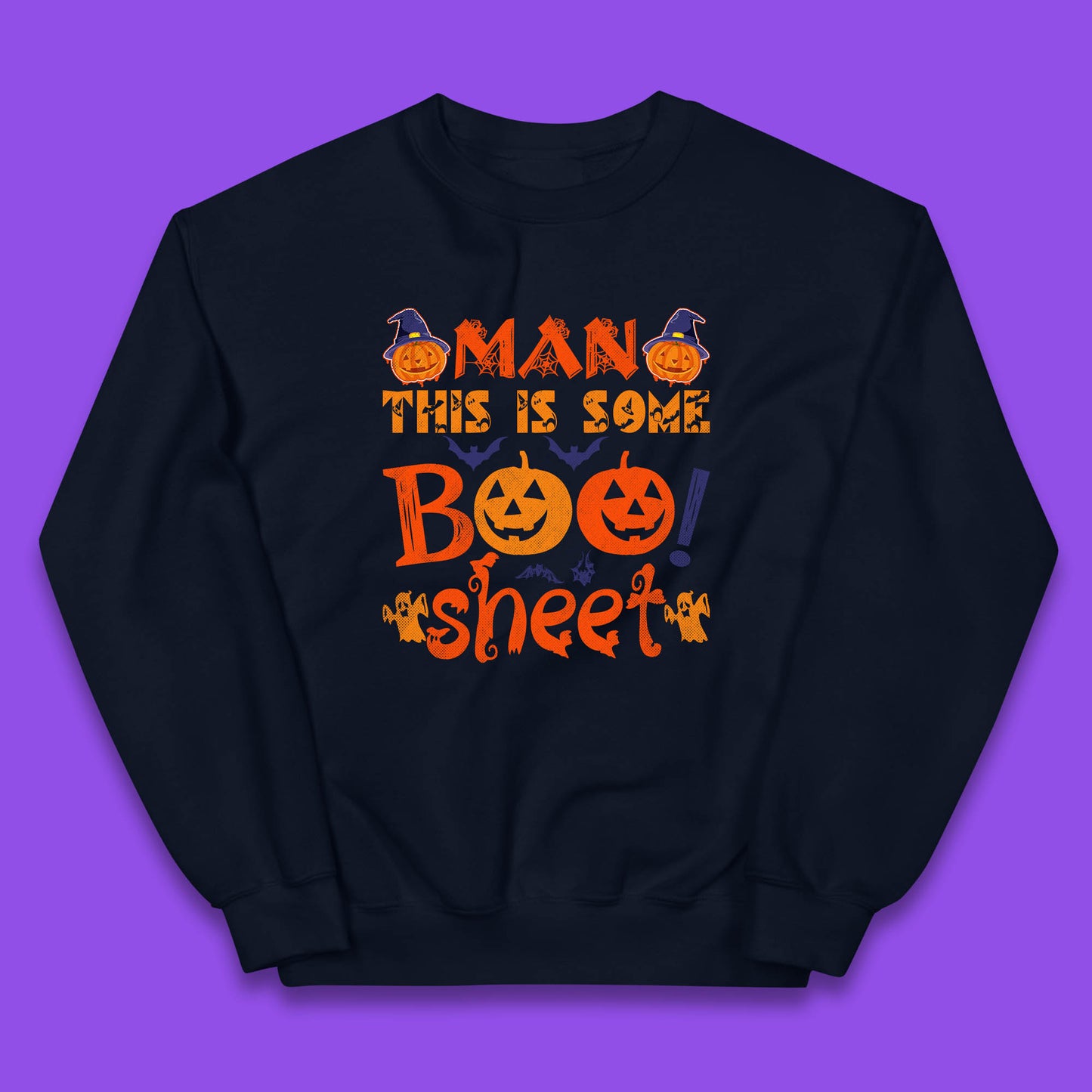 Man This Is Some Boo Sheet Funny Ghost Halloween Costume Kids Jumper