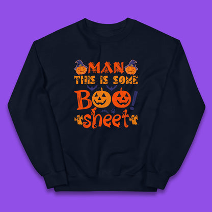 Man This Is Some Boo Sheet Funny Ghost Halloween Costume Kids Jumper