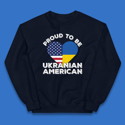 Proud To Be Ukrainian American Patriotic Ukraine And USA Ukrainian Flag Kids Jumper