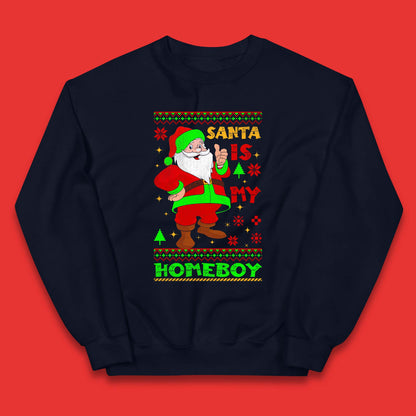 Santa Is My Homeboy Christmas Kids Jumper