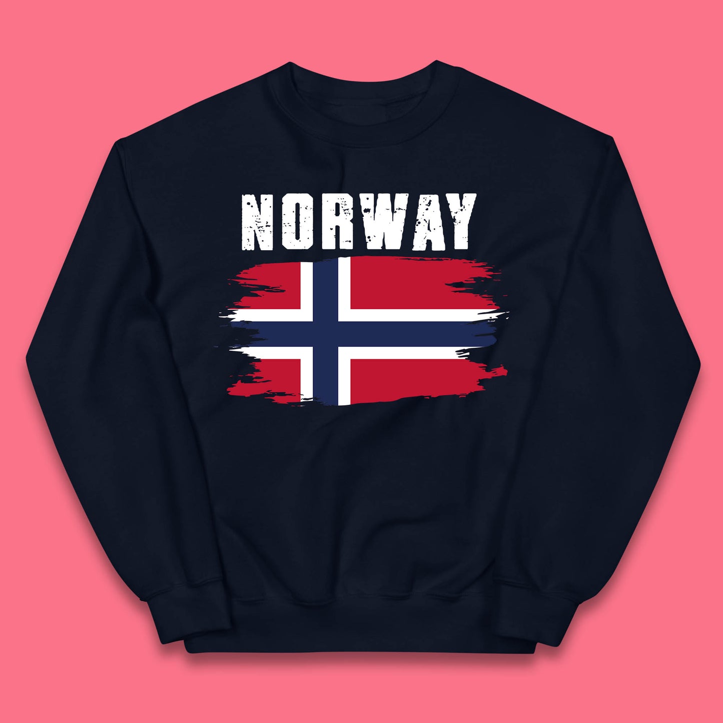 Distressed Norway Flag Kingdom Of Norway Patriotic Norwegian Flag Kids Jumper
