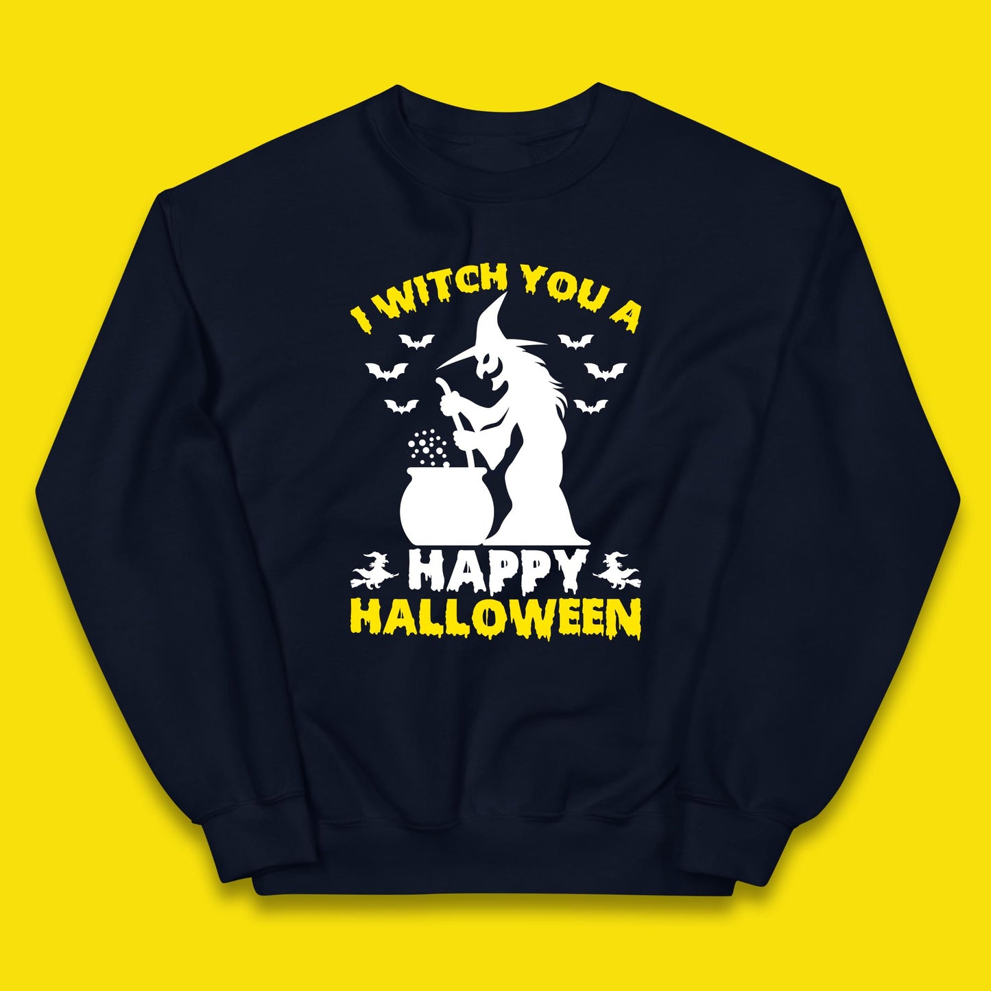 I Witch You A Happy Halloween Cauldron Potion Witch Horror Scary Spooky Season Kids Jumper