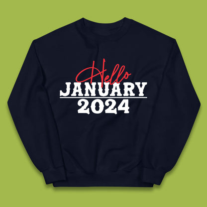 Hello January 2024 Kids Jumper