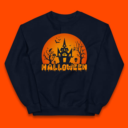 Halloween Horror Scary Hunted House Scary Spooky Night Festive Gift Kids Jumper