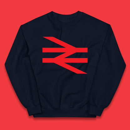 British Rail Union Jack Logo Trains Trainspotter Train Nationalisation Britain Uk Labour Politics Kids Jumper