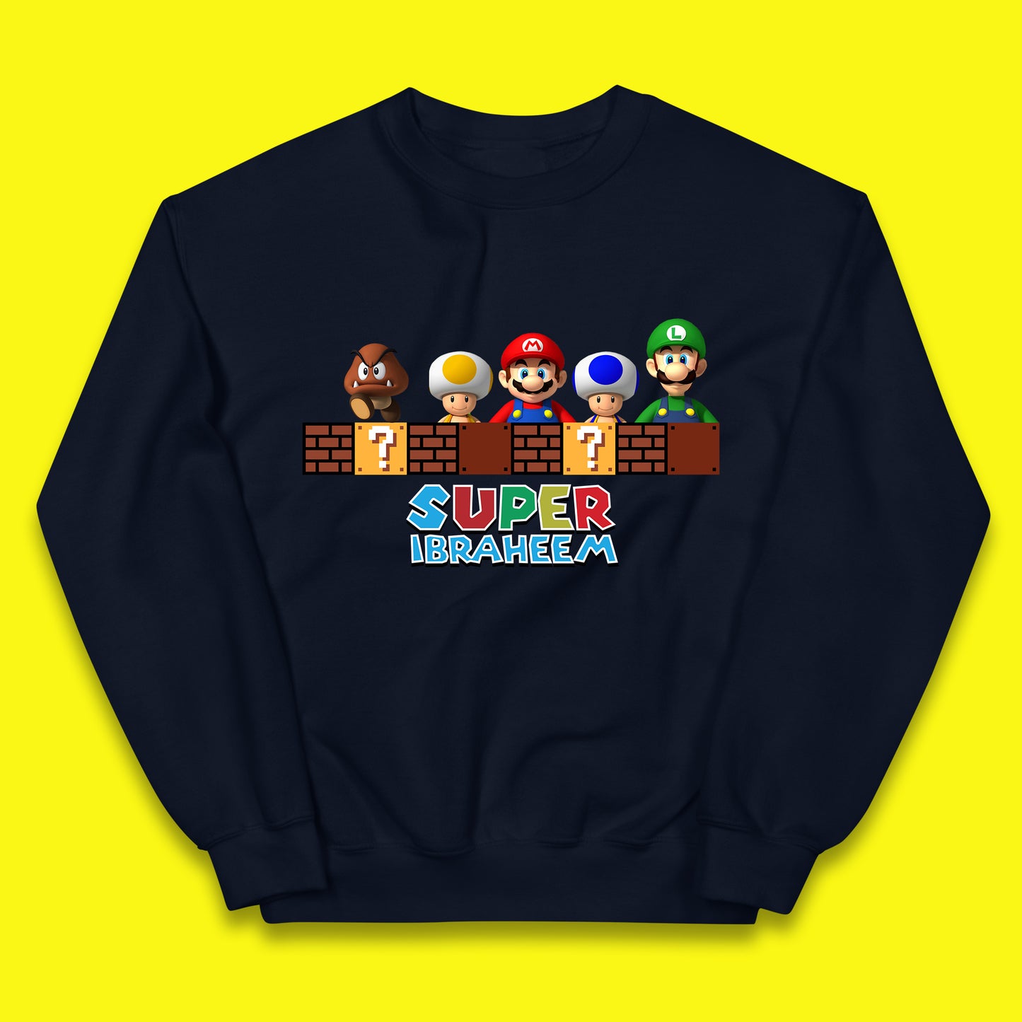 Personalised Super Mario Game Series Your Name Mario Bros Luigi Toad Mega Goomba Mario Kids Jumper
