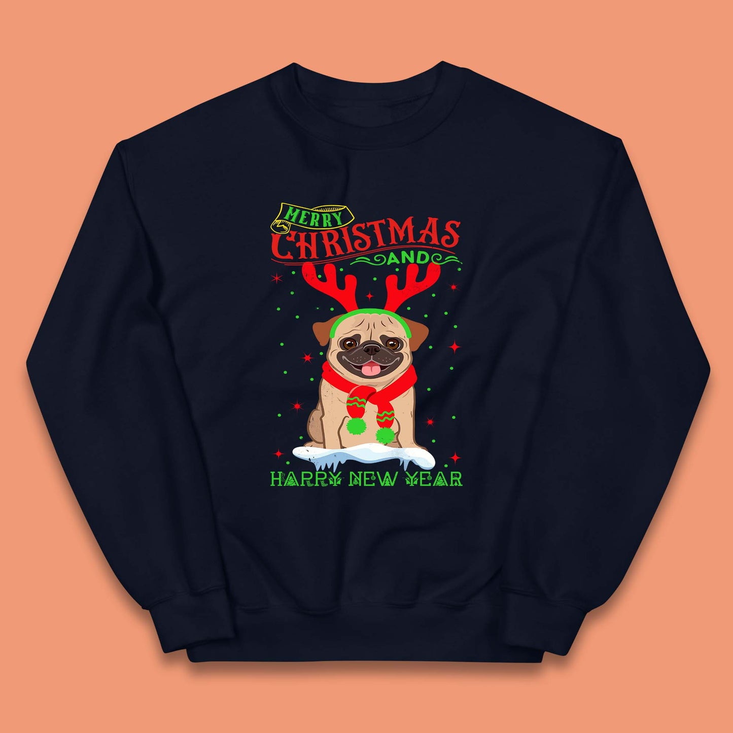 christmas pug dog jumper