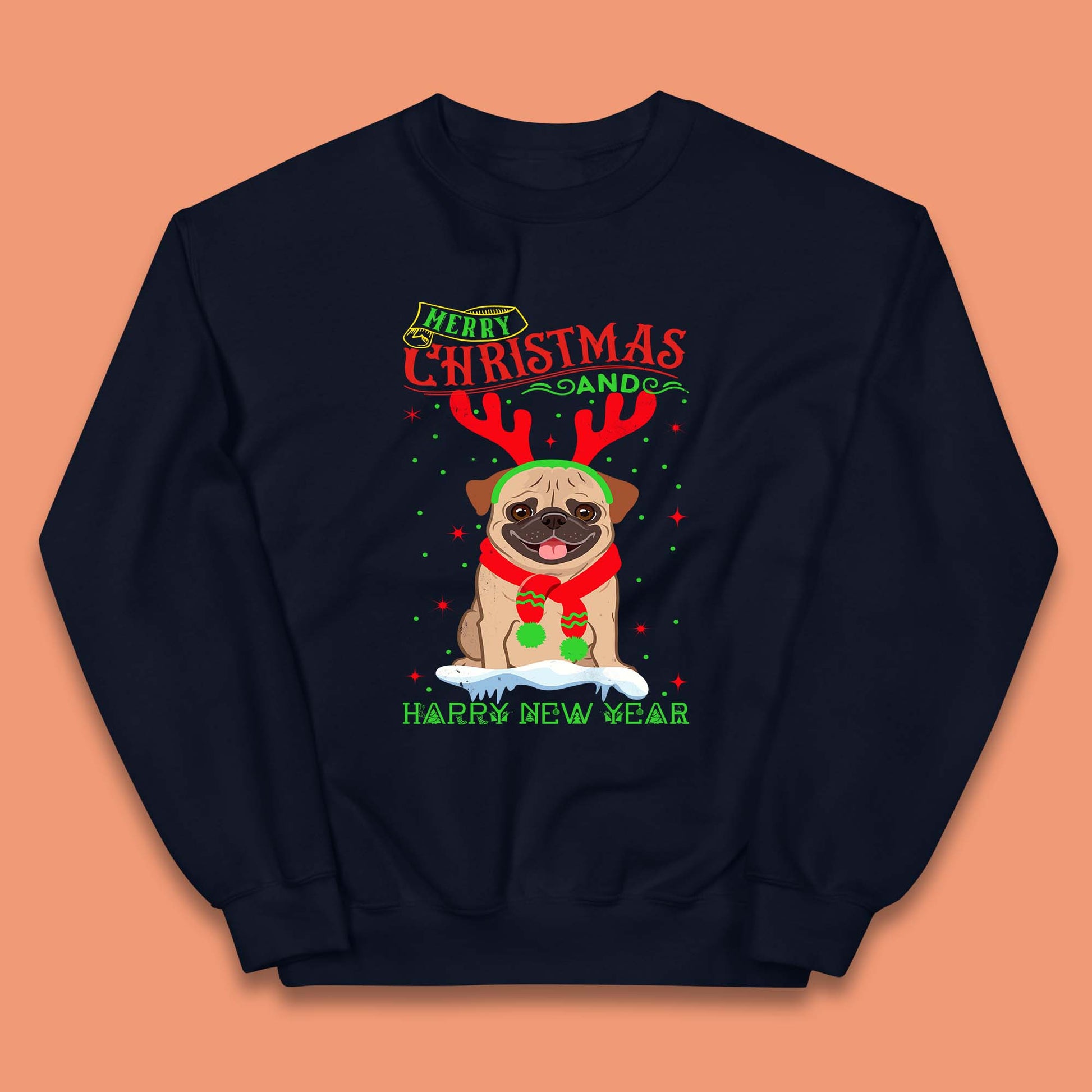 christmas pug dog jumper