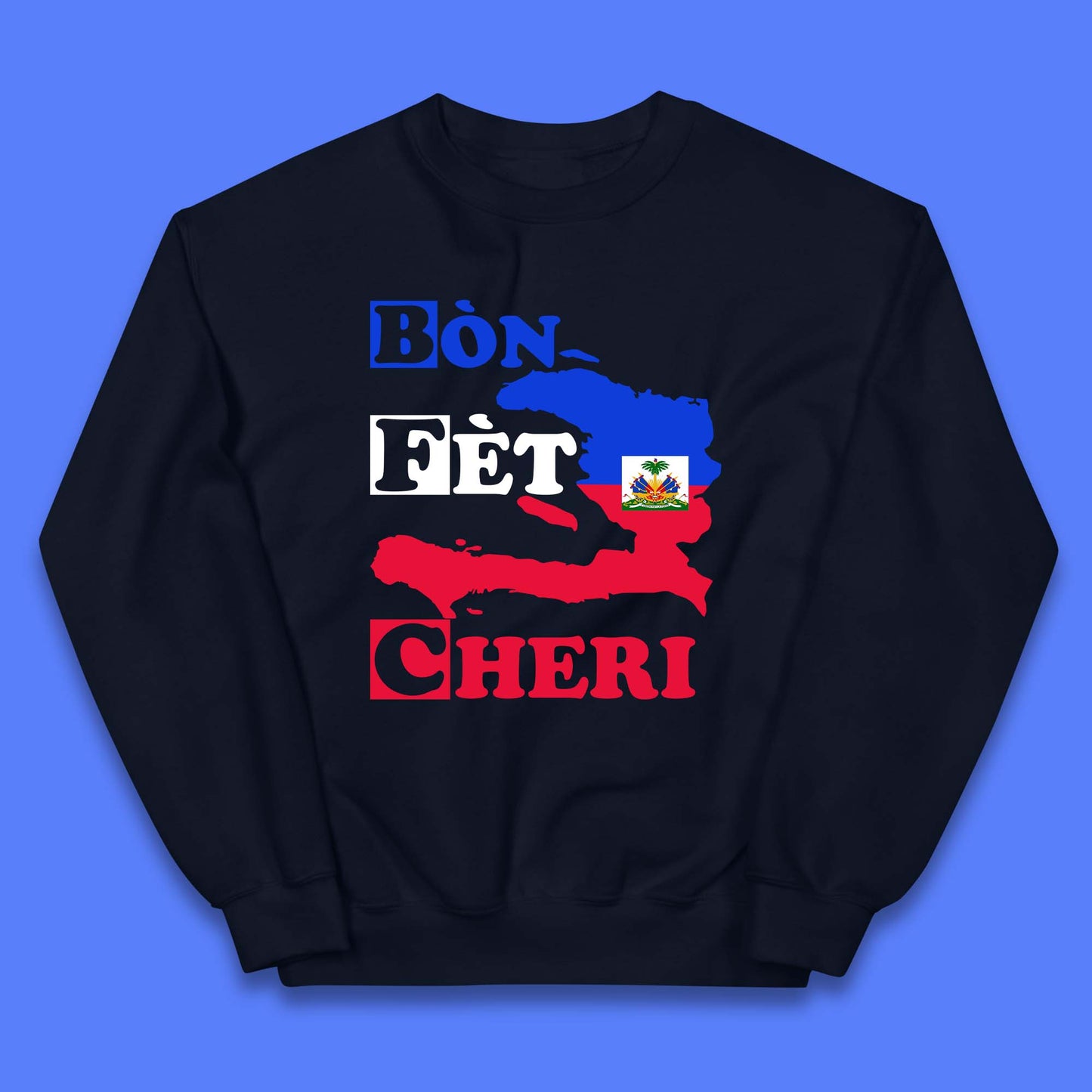 Bon Fet Cheri Haiti Map Kids Jumper