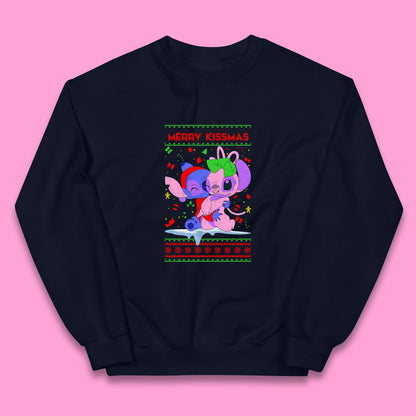 merry kissmas disney stitch and angel jumper