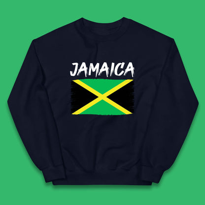 Jamaica Distressed Flag Country In The Caribbean Jamaican Flag Patriotism Kids Jumper