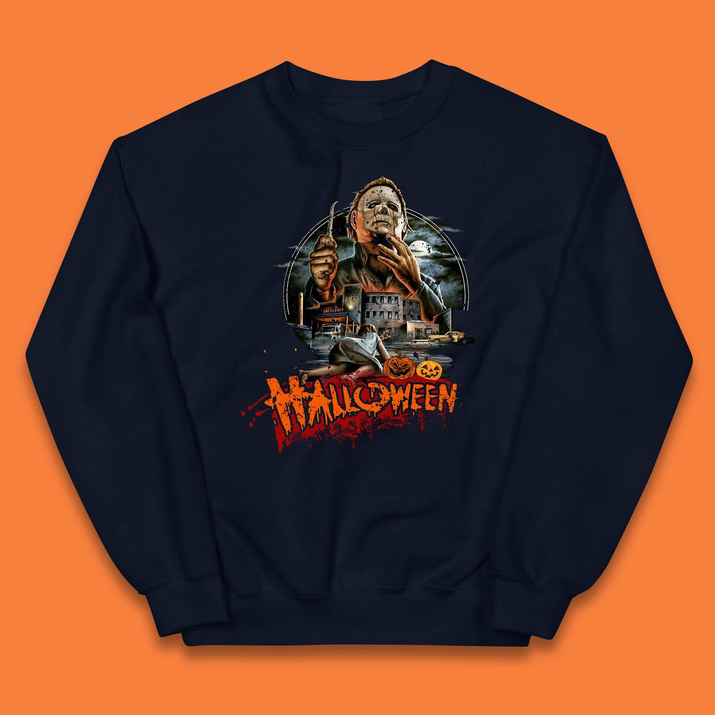 Halloween II The Nightmare Isn't Over Vintage Halloween Movie Poster Micheal Myers Horror Character Kids Jumper