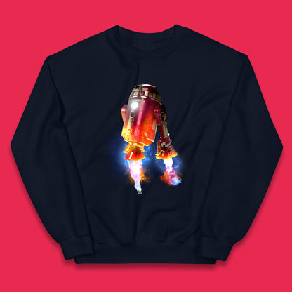 R2-D2 Ready To Fly Iron Man Spoof Sci-fi Action Adventure Movie Character  Star Wars 46th Anniversary Kids Jumper