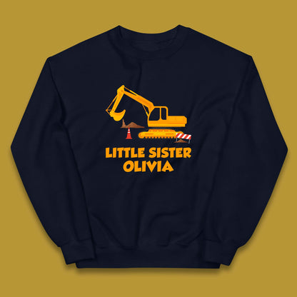 Personalised Little Sister Your Name Promoted To Sister Siblings Announcement Gift Kids Jumper