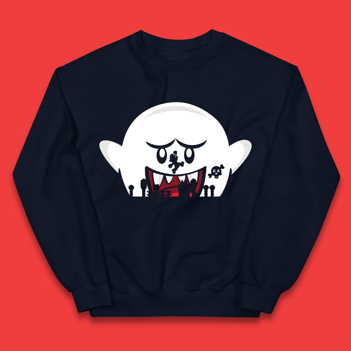 Super Mario Boo Trick Or Treat Halloween Nintendo Mario Iconic Ghost Boo Kids Jumper